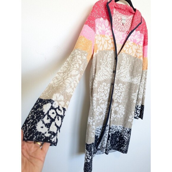 NIC+ZOE Sunset Seeker Jacket Womens Size S Multicolor Sweater Longline Artsy - Picture 6 of 14